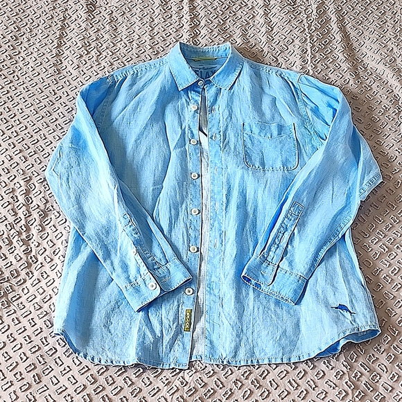 Tommy Bahama men's long sleeve linen shirt - Picture 1 of 4